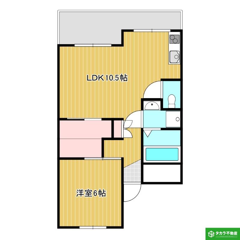 R69番館(1LDK/4階)の間取り写真