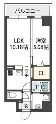 グランパシフィック花園INNOVATION(1LDK/5階)の間取り写真