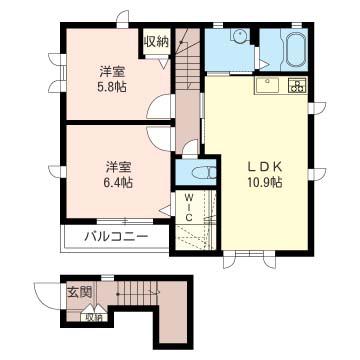 エターナルA(2LDK/2階)の間取り写真