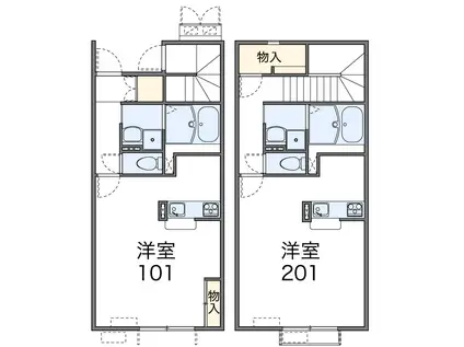 JR鹿児島本線 東郷駅 徒歩19分 2階建 築16年(1K/2階)の間取り写真