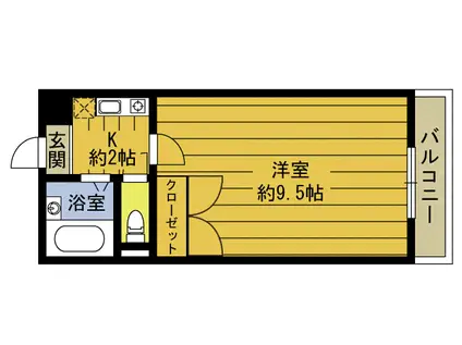 ヴィラタナカ(1K/1階)の間取り写真