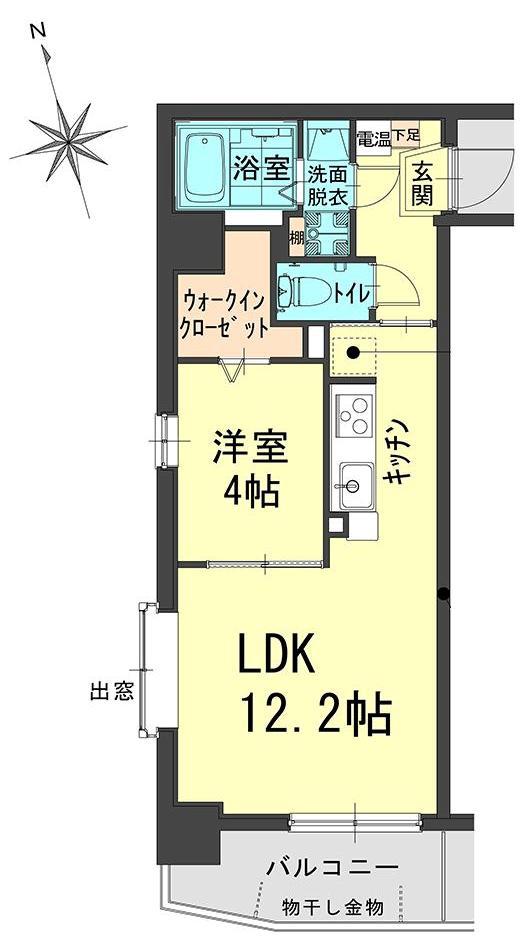 シュトラール医大東(1LDK/6階)の間取り写真