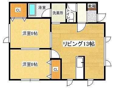 ツインズハウス(2LDK/1階)の間取り写真