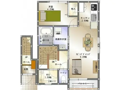 シャレーコーセイ四番館(1LDK/2階)の間取り写真