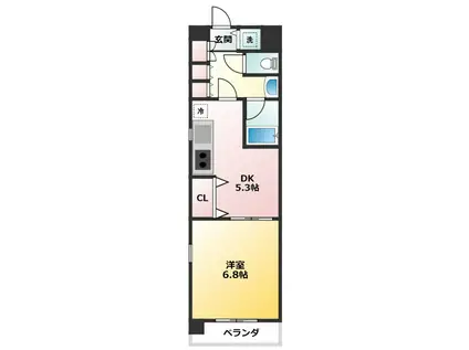 京急本線 北品川駅 徒歩4分 ファーストコート品川(1DK/3階)の間取り写真