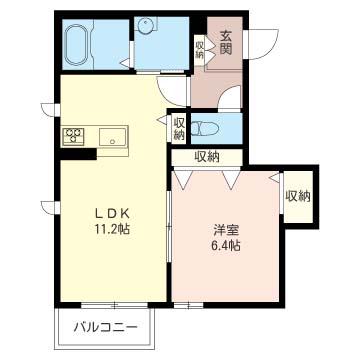 JR京浜東北線 大宮駅(埼玉) 徒歩15分 3階建 築10年(1LDK/2階)の間取り写真