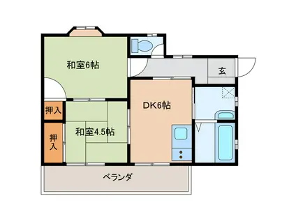 是永ハイツ(2DK/1階)の間取り写真