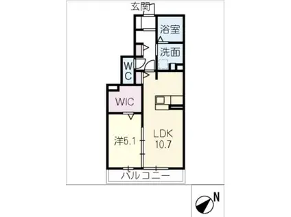 名鉄河和線 太田川駅 徒歩9分 2階建 新築(1LDK/1階)の間取り写真
