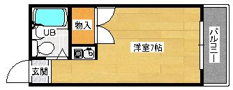 FITSビル段原南(1K/4階)の間取り写真