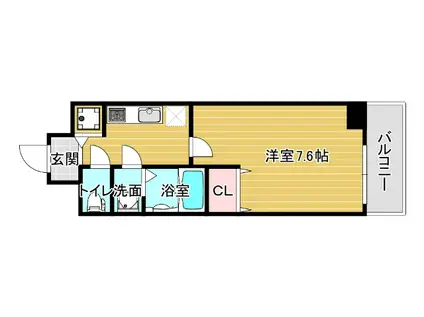 シャルマンフジ阿波座ウエスト(1K/8階)の間取り写真