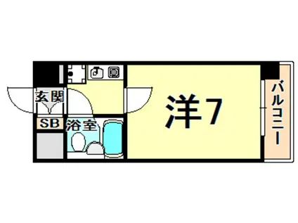 MAIN STAGE 武庫川(1K/6階)の間取り写真