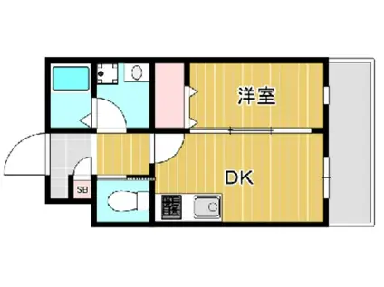 テラ我孫子前(1DK/3階)の間取り写真