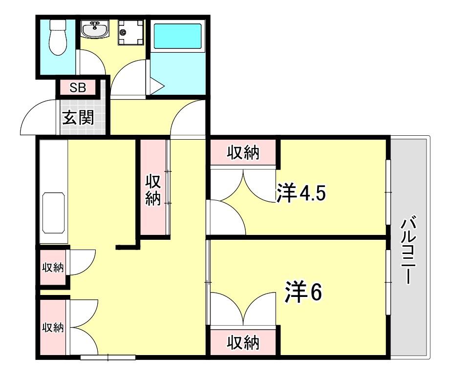 昭和レジデンス(2LDK/3階)の間取り写真