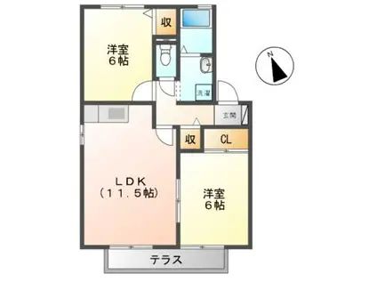 シトラスの風(2LDK/1階)の間取り写真