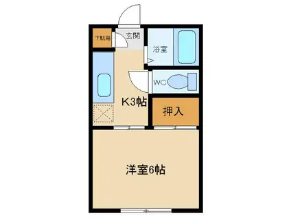 ロジュマン久米川(1K/2階)の間取り写真