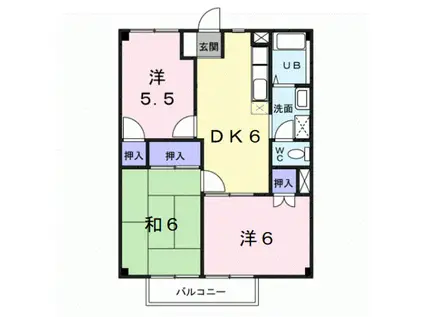 プロムナード菖蒲I(3DK/2階)の間取り写真