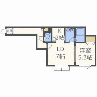 フロルドゥコルザII(1LDK/1階)の間取り写真