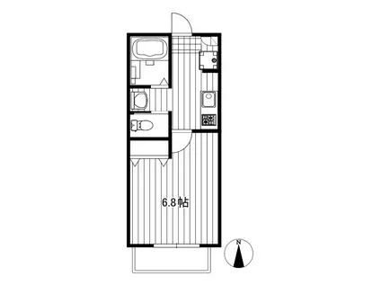 キャメル二和向台A棟(1K/1階)の間取り写真