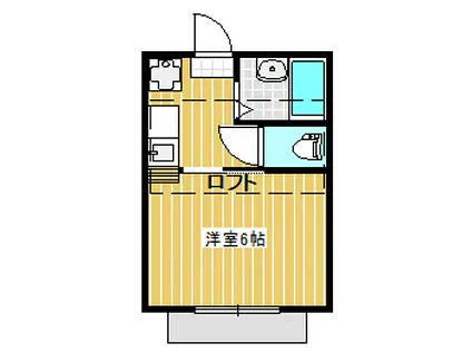 ラパス長栖(1K/2階)の間取り写真