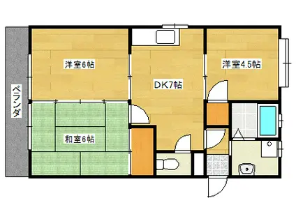 アーバン出汐(3DK/3階)の間取り写真