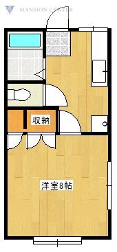 プリオール(1K/2階)の間取り写真