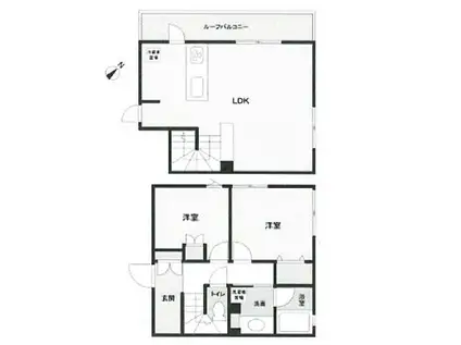 ASTILE目黒不動前 アスティーレ目黒不動前(2LDK/4階)の間取り写真