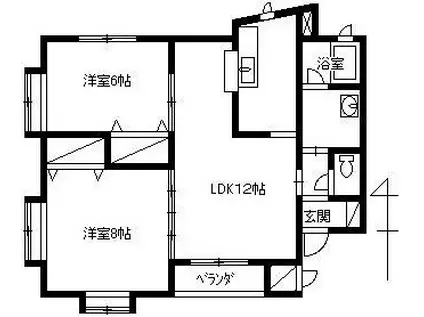 エソールA(2LDK/1階)の間取り写真