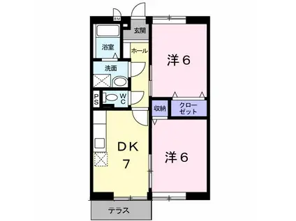 坂田ハイツIII(2DK/1階)の間取り写真