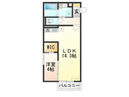 MAISON DE HILLS(1LDK/2階)の間取り写真