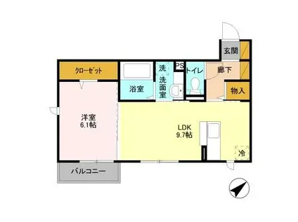 カーサ・エスペランサ(1LDK/2階)の間取り写真