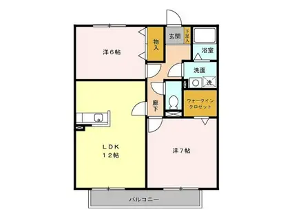 リヴェール(2LDK/2階)の間取り写真