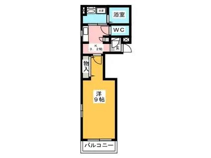 GRANVELL(1K/3階)の間取り写真