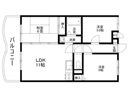 メゾンN(3LDK/1階)の間取り写真