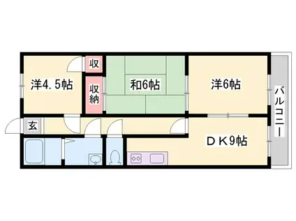 アーバン滝野(3DK/3階)の間取り写真