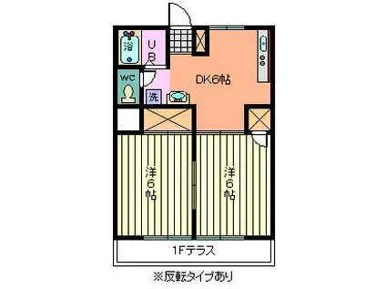 桜丘ローズマンション(2DK/3階)の間取り写真