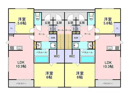 花客家B棟(2LDK/1階)の間取り写真