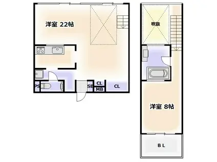 是空NAMBA NISHI(1LDK/10階)の間取り写真