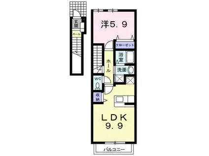 サンリット(1LDK/2階)の間取り写真