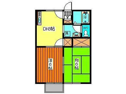 プレジール碇(2DK/2階)の間取り写真