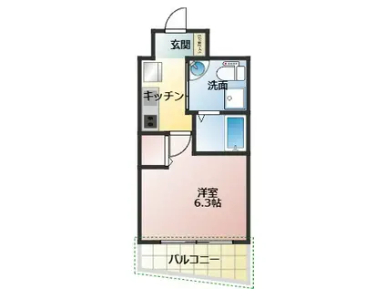 SELENITE江坂ルフレ(1K/10階)の間取り写真