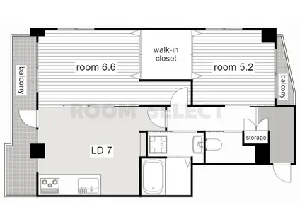 コンフォート六番(2DK/3階)の間取り写真