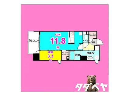 URBANーHEAL HISAYA ODORI PARK(1LDK/13階)の間取り写真