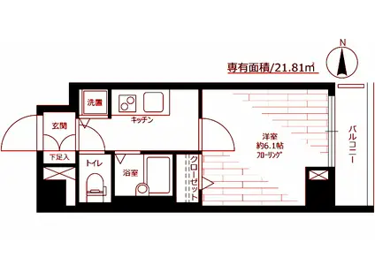 PLイーストYLE川崎(1K/3階)の間取り写真