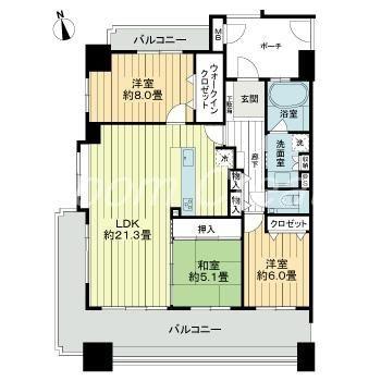 アルファガーデン城山公園(3LDK/4階)の間取り写真