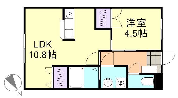 ロイヤル藤 I(1LDK/1階)の間取り写真