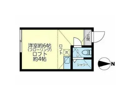 ユナイト妙蓮寺KSサウス(ワンルーム/1階)の間取り写真