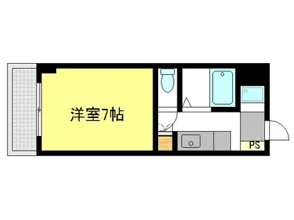 カルティエ宇品西(1K/5階)の間取り写真