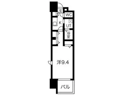 パルティール高畑(1K/5階)の間取り写真