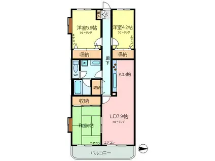 セントラルパレス15(3LDK/4階)の間取り写真