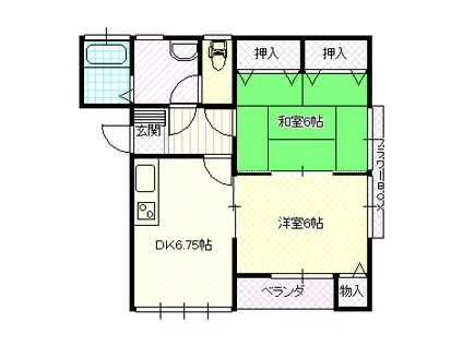 ハイム大館(2DK/2階)の間取り写真